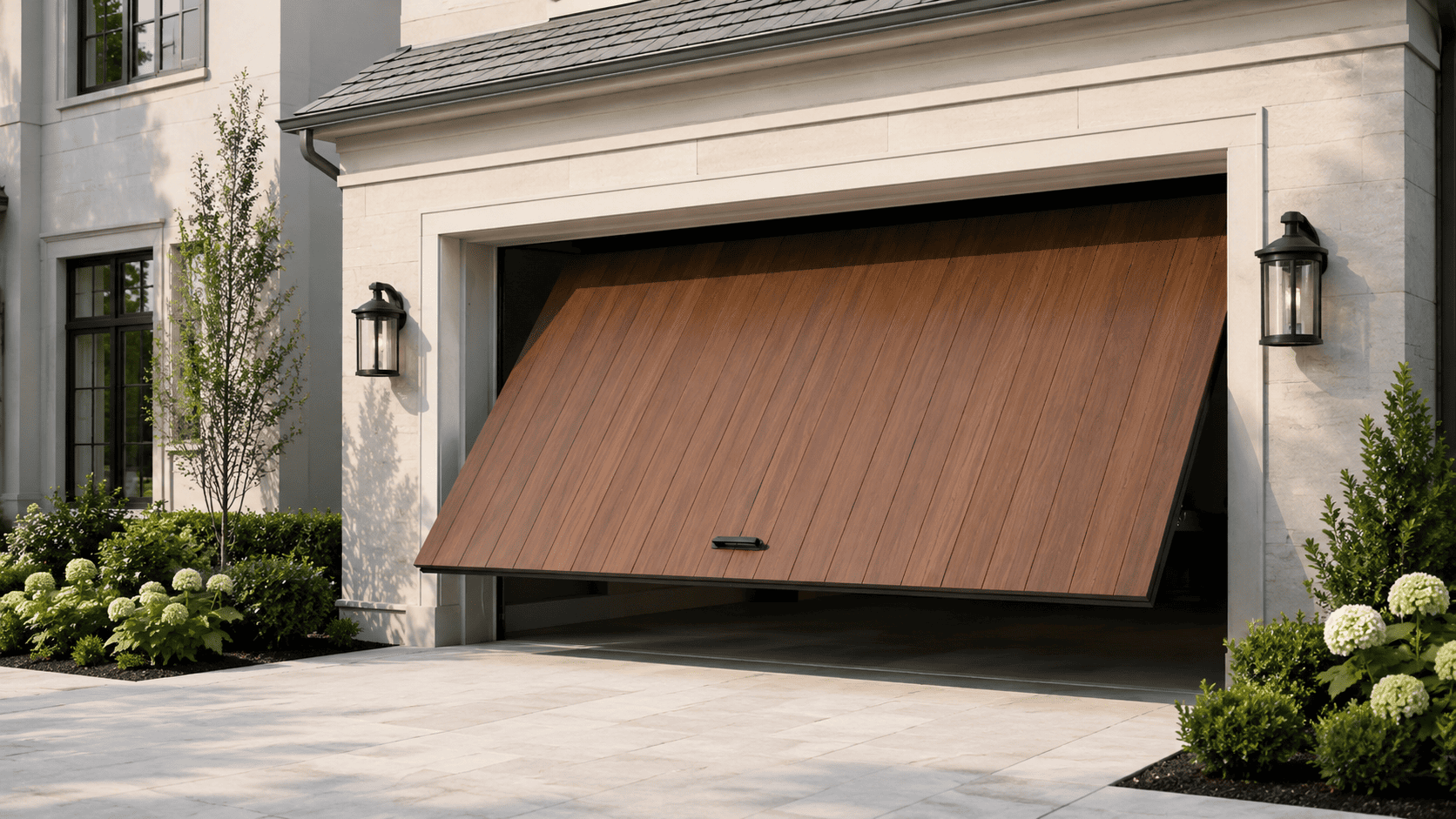 Tilt-up garage door mid-open — Mango Hill